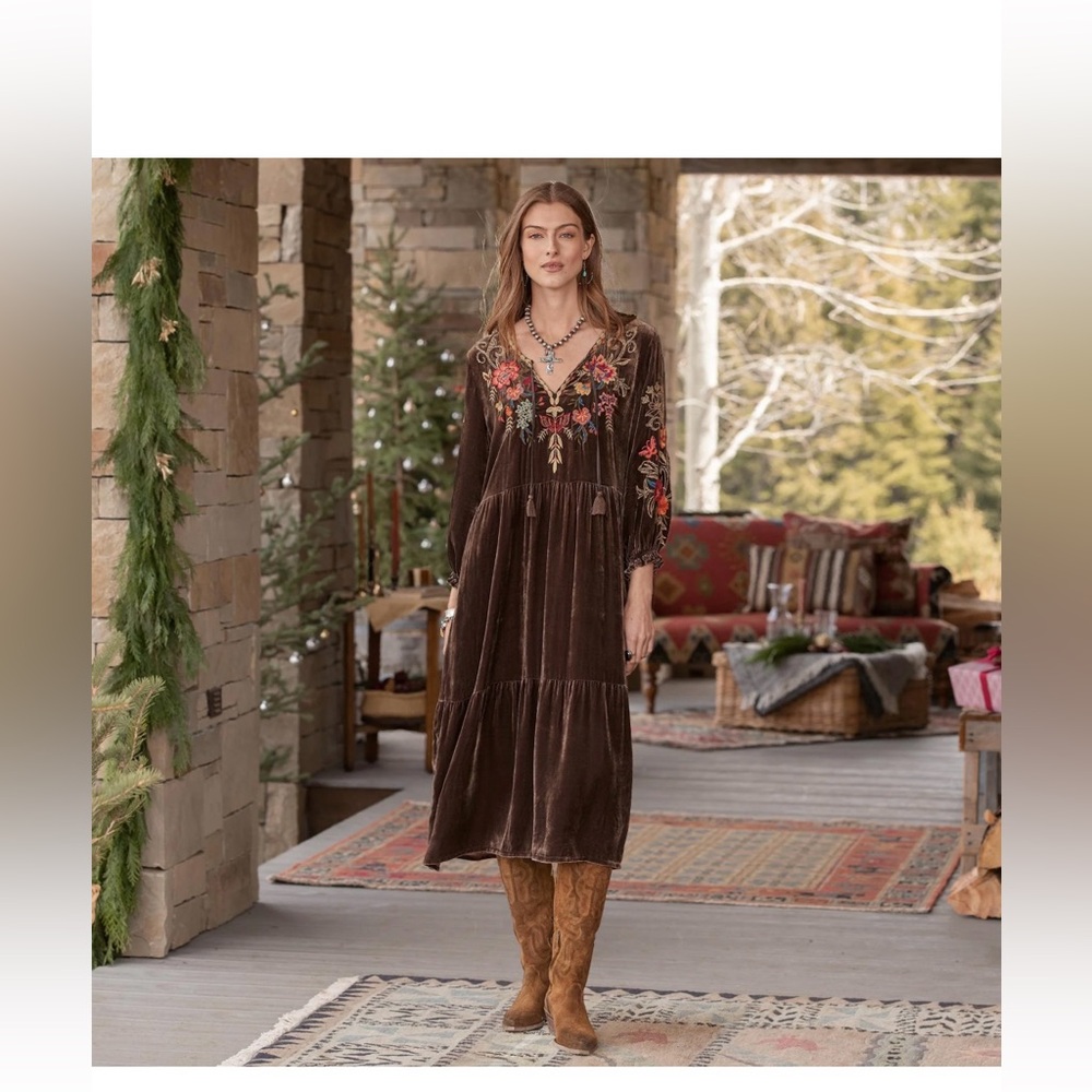 JOHNNY WAS- Taline Velvet Dress